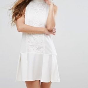Lace Panel Pleat Skirt Dress
